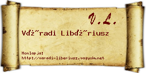 Váradi Libériusz névjegykártya